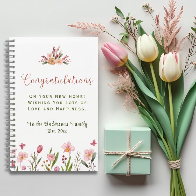 Congratulations New Home Family Name Year Recipe  Notebook (Creator Uploaded)