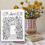 Congratulations New Home Garden Door Custom Card<br><div class="desc">Available as a digital download to quickly email and save on postage. Sweet drawing of a front door and garden to congratulate someone on their new house or welcome them to the neighborhood! Click on “Personalize” above to edit the text. Then click "edit using design tool" to adjust the fonts,...</div>