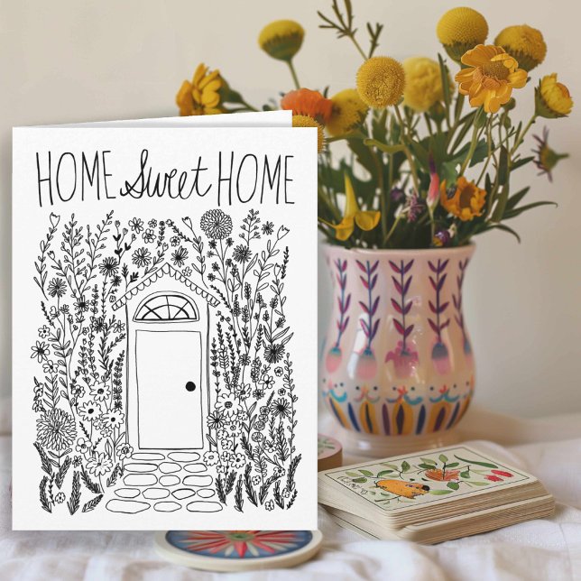 Congratulations New Home Garden Door Custom Card (Congratulations New Home Garden Door Custom Card
Home Sweet Home Floral)