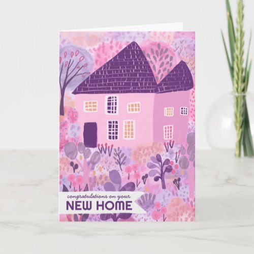 Congratulations New Home Garden Watercolor Cute Card