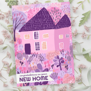 Congratulations New Home Garden Watercolor Cute Card