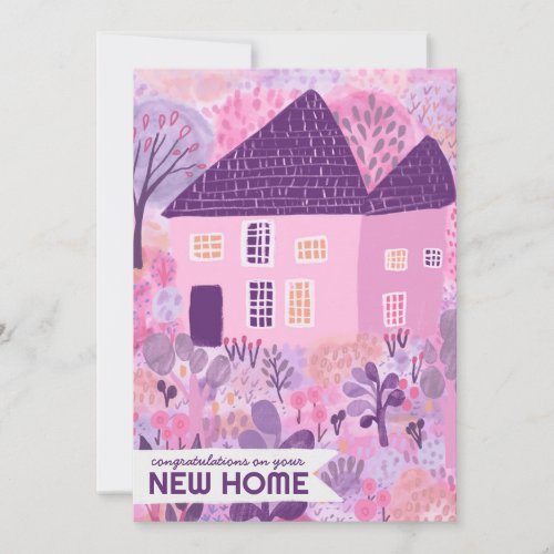 Congratulations New Home Garden Watercolor Cute Card