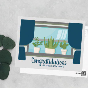 Congratulations New Home Happy Housewarming Window Postcard
