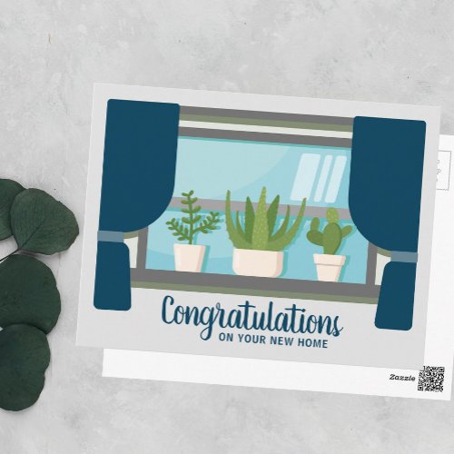 Congratulations New Home Happy Housewarming Window Postcard