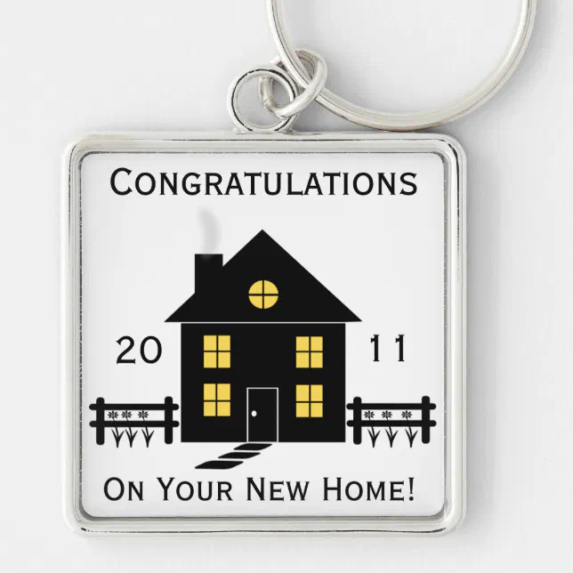 Congratulations New Home House Key Chain | Zazzle