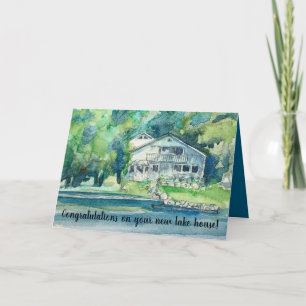 Congratulations New Home Lake House Trees Card