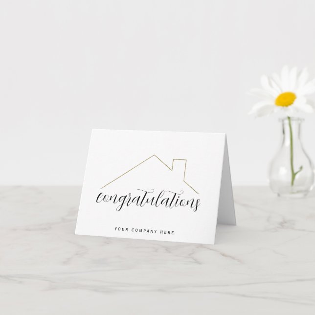 Congratulations New Home Real Estate Card (Small Plant)
