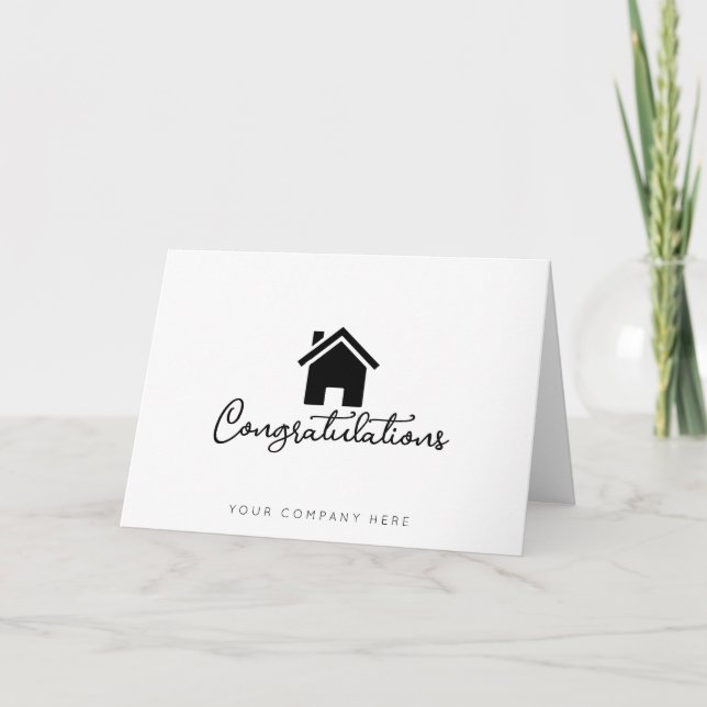 Congratulations New Home Real Estate Thank You Card (Front)