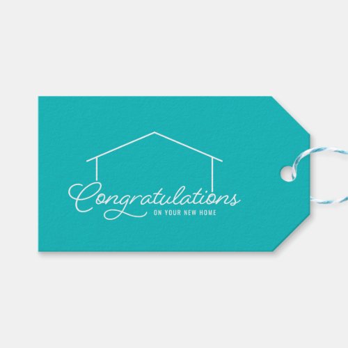 Congratulations New Home Silhouette Editable Color Gift Tags