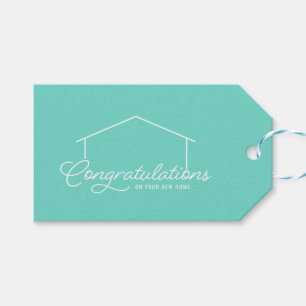 Congratulations New Home Silhouette Editable Color Gift Tags