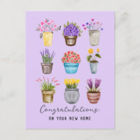 Congratulations New Home Stylish Potted Flowers