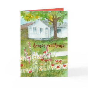 Congratulations New Home Sweet Home Red Poppies Card