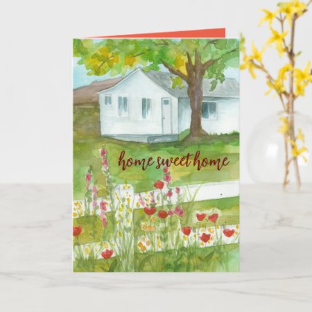 Congratulations New Home Sweet Home Red Poppies Card