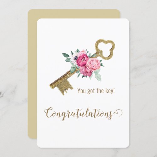 Congratulations New Home Trendy Real Estate Agent  Card