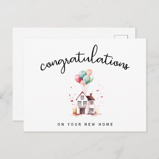 Congratulations New Homeowner Balloon Real Estate Postcard | Zazzle