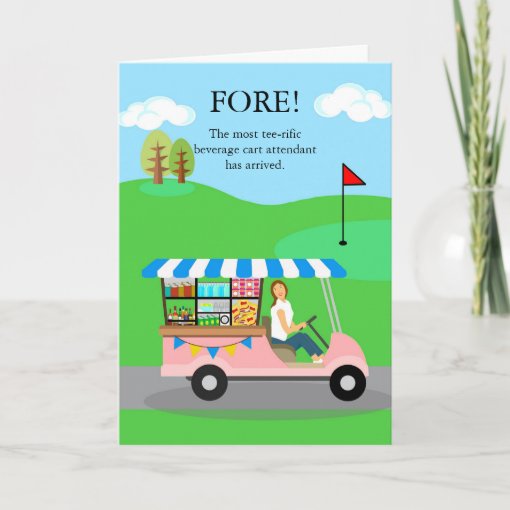 Congratulations New Job Beverage Cart Attendant Card Zazzle