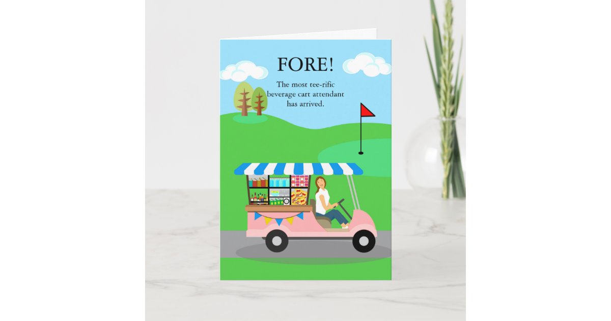 Congratulations New Job Beverage Cart Attendant Card Zazzle