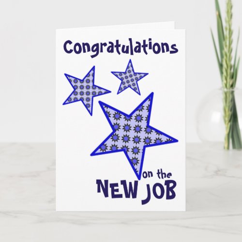 Congratulations new job blue star graphic card