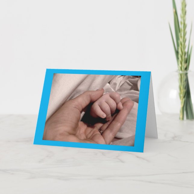 Congratulations New Mom and Baby Boy Mother's Day Card (Front)