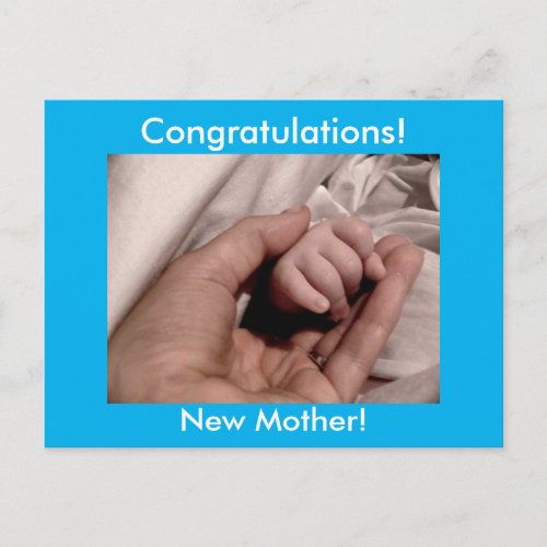 Congratulations New Mother Blue Background for Boy Postcard
