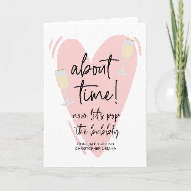 Congratulations New Mr & Mrs Engagement Wedding Card (Front)