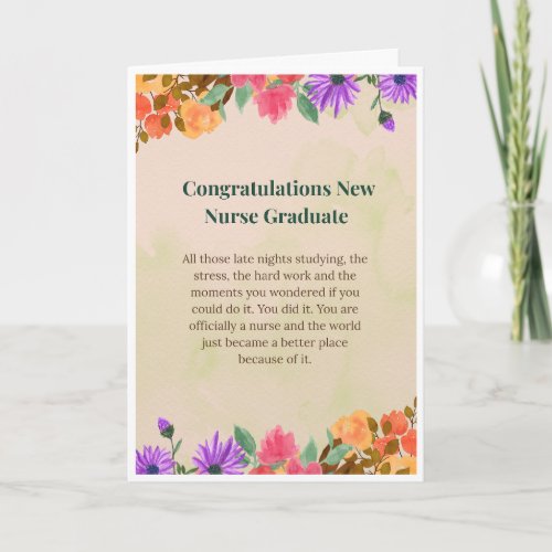 Congratulations New Nurse Graduate Card
