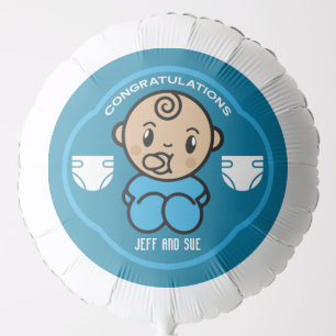 Congratulations New Parents Baby Boy Balloon