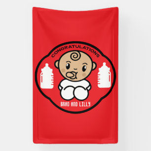Congratulations New Parents Baby Boy Banner