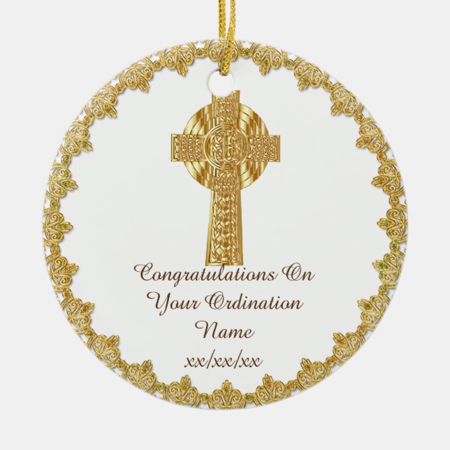Congratulations Newly Ordained Ordainment Gift Ceramic Ornament (Front)