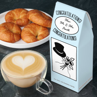 Congratulations Newlywed Mr & Mrs | Any Color | Roasted Coffee