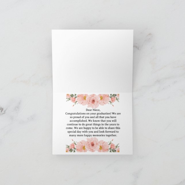 congratulations niece on your graduation card (Inside)
