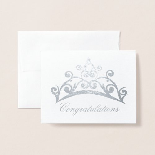 Congratulations Note Card_Pageant Crown Foil Card