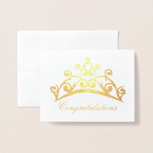 Congratulations Note Card_Pageant Crown Foil Card