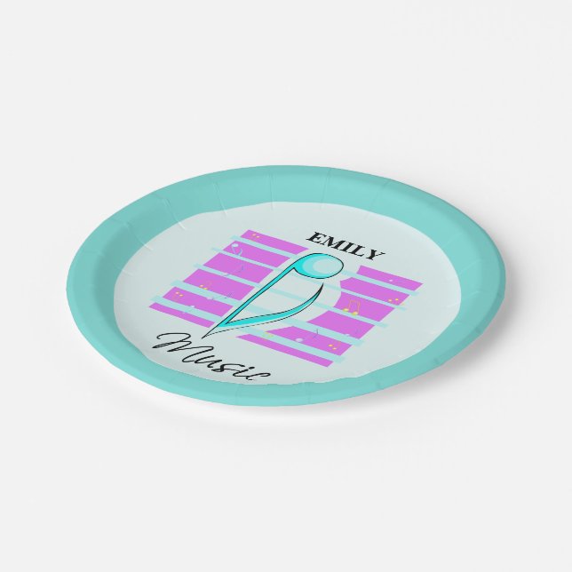 Congratulations Note, Musical Performance Paper Plates (Angled)
