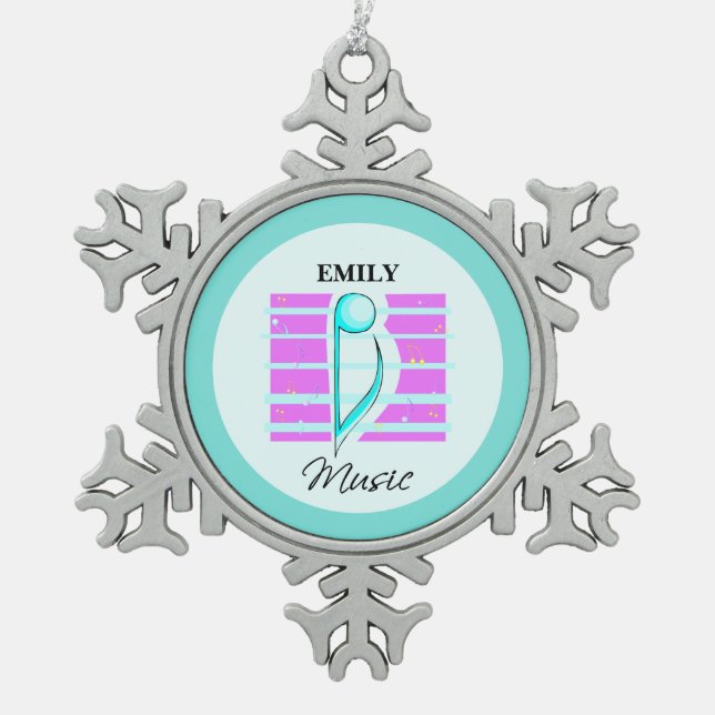 Congratulations Note, Musical Performance Snowflake Pewter Christmas Ornament (Front)