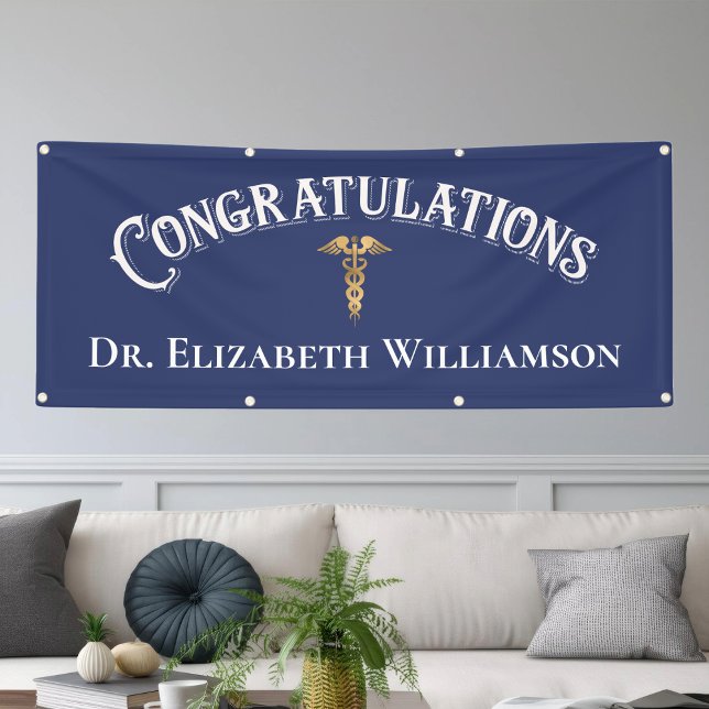 Congratulations Nurse Doctor Physician Caduceus Banner (Congratulations banner to honor your graduate. Medical nurse, doctor, dentist, medical industry)
