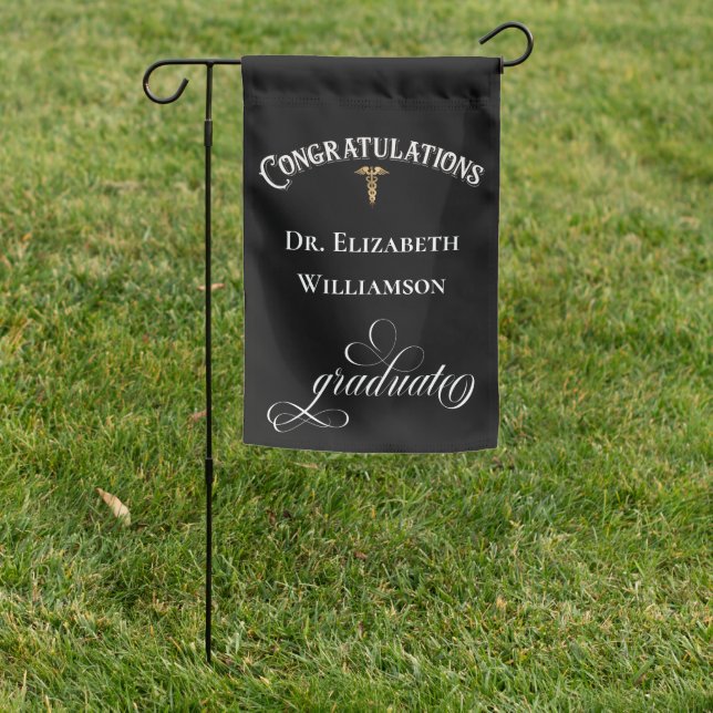 Congratulations Nurse Doctor Physician Caduceus Garden Flag (In SItu)