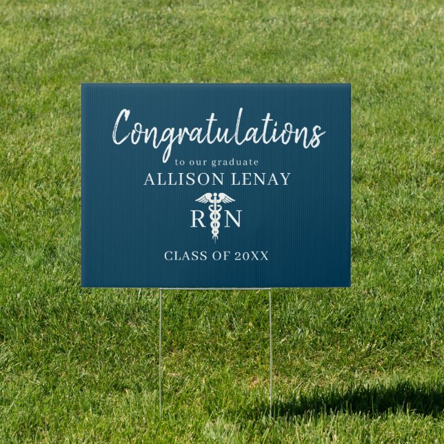 Congratulations Nurse Graduation Blue Personalized Sign (Insitu)