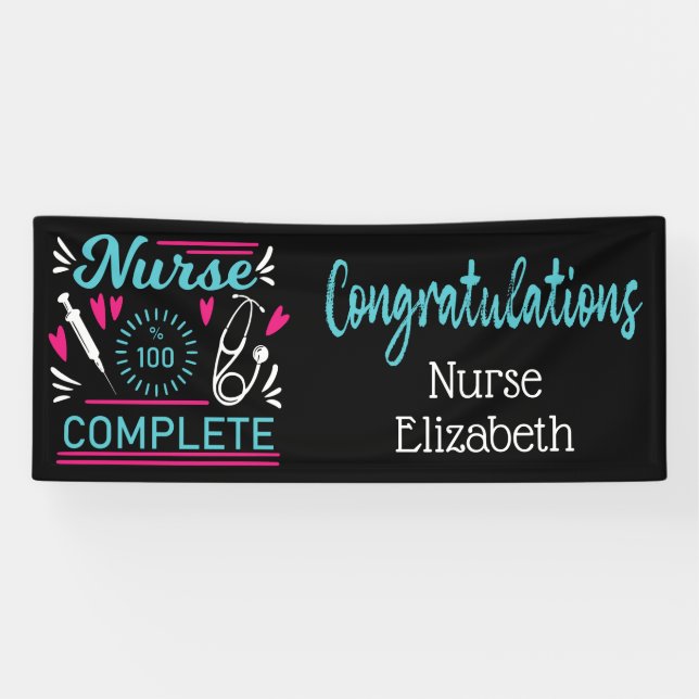 Congratulations Nurse Graduation Modern Funny Banner (Horizontal)