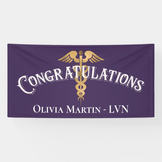 Congratulations Nurse LVN RN Medical Graduation Banner (Horizontal)