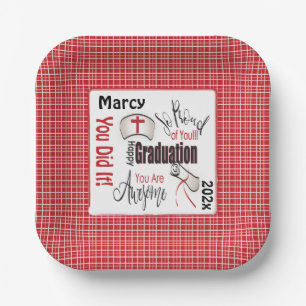 Congratulations Nurse Personalized Graduation Paper Plates