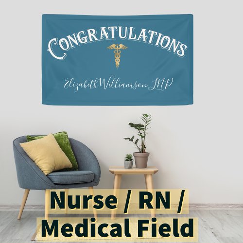 Congratulations Nurse Practioner Blue Medical  Banner