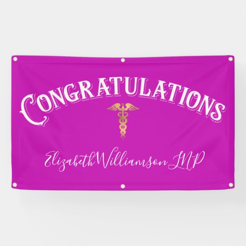 Congratulations Nurse Practioner Medical Grad Pink Banner