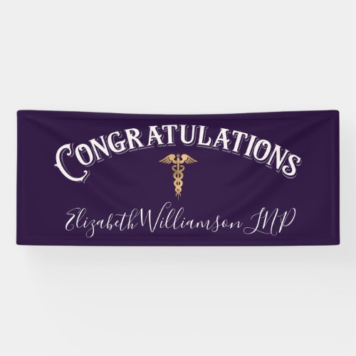 Congratulations Nurse Practioner Medical Purple Banner