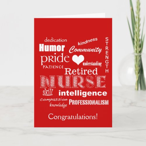 Congratulations Nurse Retirement_Red Card