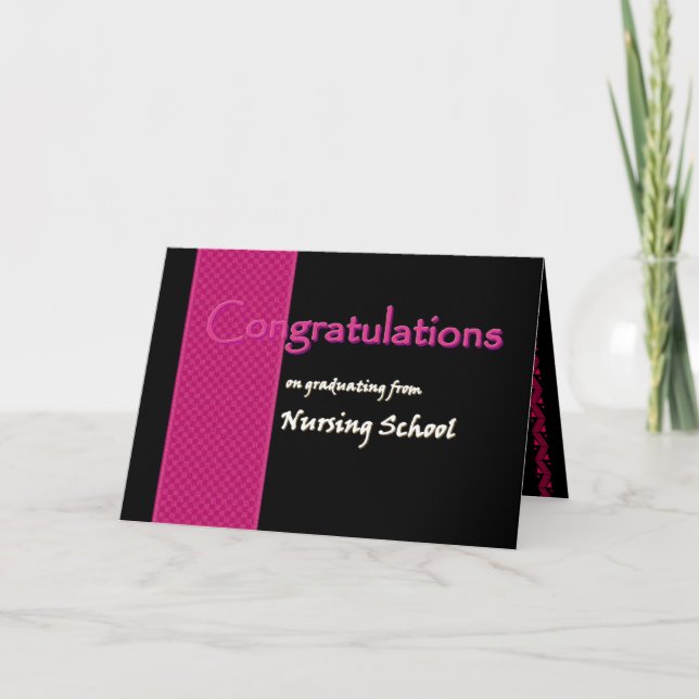 CONGRATULATIONS -  Nursing School Graduate Card (Front)