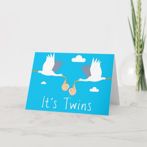Congratulations of the Birth Card Boy Twins