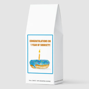 Congratulations on 1st. Sobriety Donut Candle Roasted Coffee