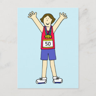 Congratulations on 50th Marathon for Her Postcard