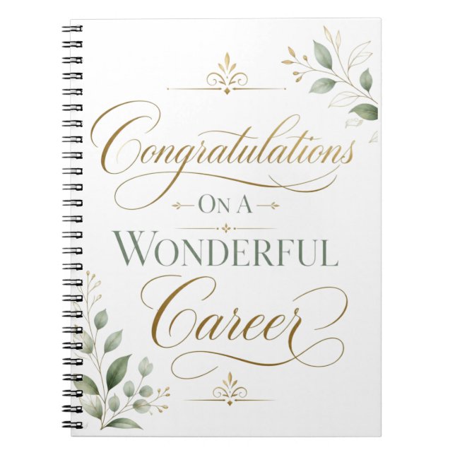 Congratulations On A Remarkable Career Notebook (Front)